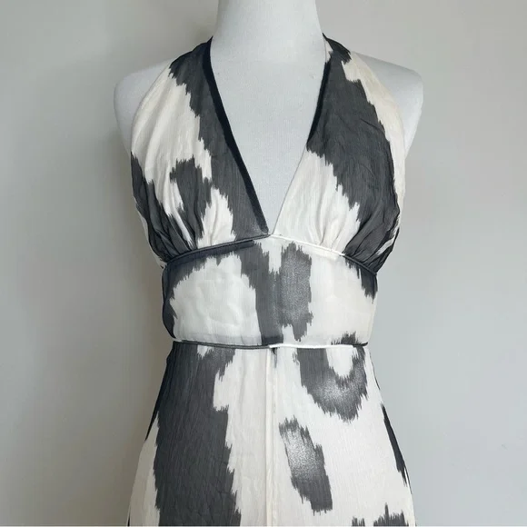 Tommy Hilfiger Special Edition 100% Silk Ikat Print Keyhole Back Midi Dress - Picture 7 of 17